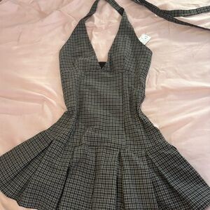 Windsor Black and White Plaid Mini Dress